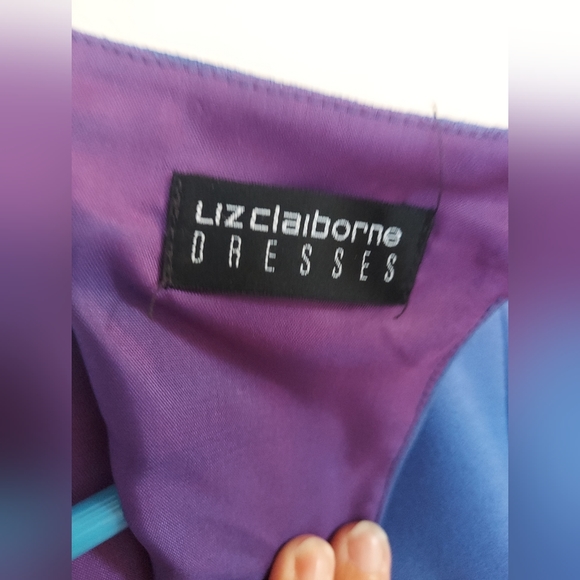 Vintage 80s Liz Claiborne Blue Pencil Dress, Size 6 - Picture 9 of 10